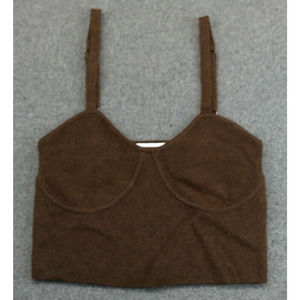 Noisy May Madison Crop Knit Tank Top Brown Size Small NWT